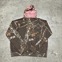 Sweat à capuche zippé surdimensionné pour homme, imprimé camouflage Real Tree personnalisé, style streetwear épais
