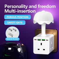 Prise multiple SUZHERM Cube Magique Lumineux Coloré, 3 prises britanniques, 2 ports USB, 2 ports Type-C
