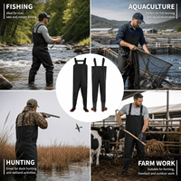 Salopette de travail en PVC imperméable avec bretelles réglables et coutures renforcées pour l'agriculture et le nettoyage des fossés
