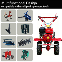 Mini tracteur à main 7 CV avec motoculteur rotatif, multifonctionnel, à essence, deux roues, pour vergers, jardins et fermes