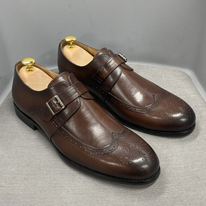 <span class=keywords><strong>Chaussures</strong></span> en <span class=keywords><strong>cuir</strong></span> pour hommes, mocassins de ville, grande taille 39-46, noir, brun foncé, <span class=keywords><strong>sans</strong></span> <span class=keywords><strong>lacets</strong></span>, boucle, sangle de moine - Product Image 5