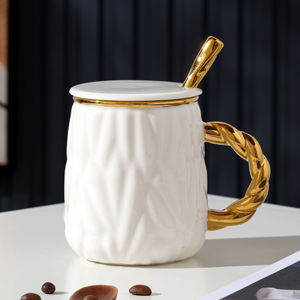 Tasses à café personnalisées en céramique de luxe vintage gaufrées 460 ml (15 oz) – Tasses à thé esthétiques et robustes pour sublimation - Product Image 2