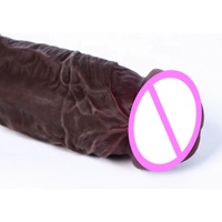 Insert chaud 7.48in Artificielle Afrique Gros Gode Noir Liquide Silicone Peau Réaliste Énorme Ventouse Gay Cock Pénis pour Femmes