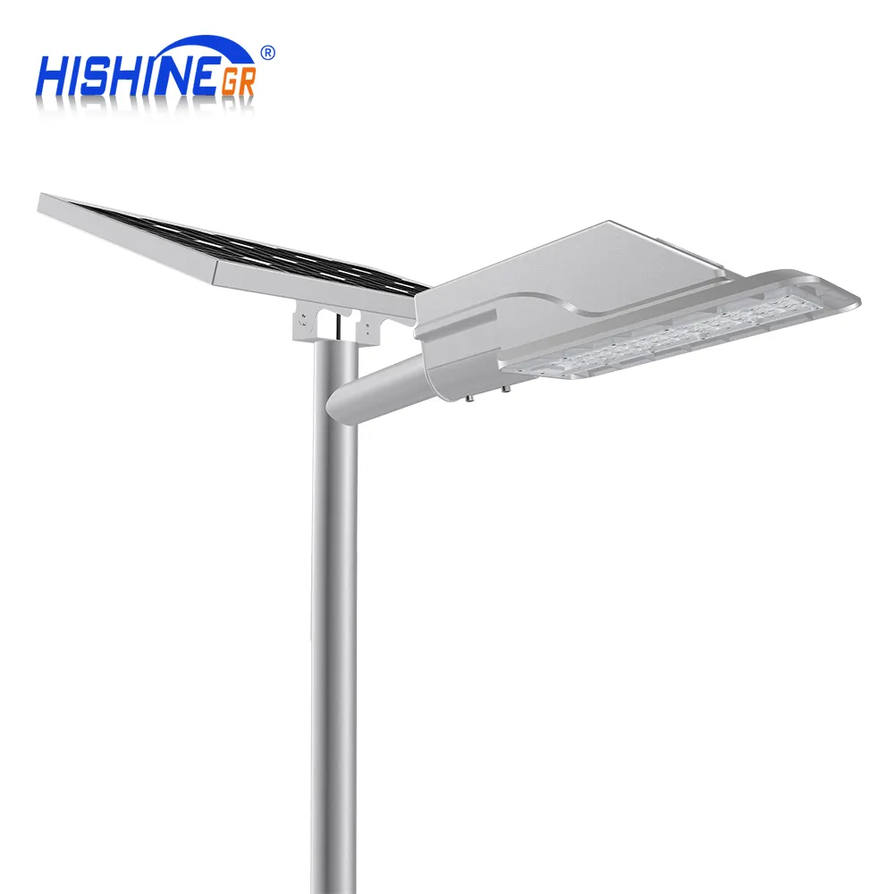 Aluminium Solar LED Street Light With Remote Control 70W IP65 Waterproof Split Street Lamp With Pole