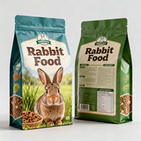Sacs personnalisés pour aliments pour animaux de compagnie avec fond plat, pochette Doypack à fermeture éclair, sac pour aliments pour lapins