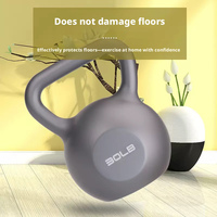 Kettlebell en acier à coque souple en PP, rempli de ciment et de sable de fer, résistant aux chocs, 5-30 LB, couleurs macaron, pour femmes, gym à domicile, yoga, pilates