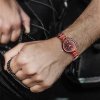 Bracelet en bois de santal rouge pour femme TJW, montre en bois de luxe, montre élégante pour femme