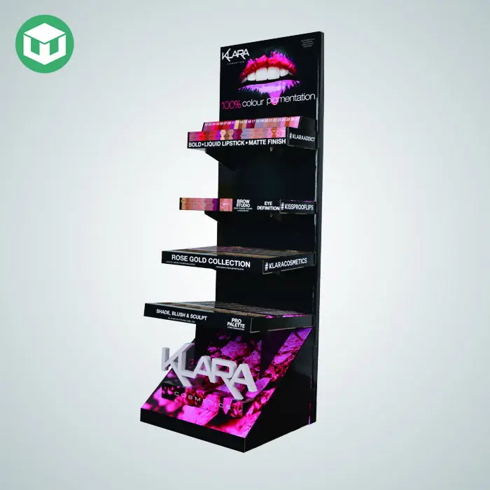 Modern Design Aangepaste Kartonnen Make-Up Display Stand