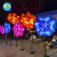 Lampe LED gonflable à capteur de mouvement, ouverture et fermeture automatiques, lampe rose interactive, lumière de paysage extérieure étanche