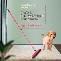 Balai télescopique portable et durable avec une hauteur de 90 cm, nettoyage doux, éliminateur de poils d'animaux pour tapis et sols, raclette