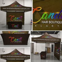 Tenda Promosi Pasokan Lintas Negara, Stan Luar Ruangan, Kanopi Lipat Empat Sudut untuk Pameran 3m X 3m, Aluminium Alloy 300D Oxford