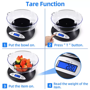Chất Lượng Cao Điện Tử Độ Chính Xác Cao 5000G/1G Trọng Lượng Độ Chính Xác Cảm Biến LCD Hiển Thị Kỹ Thuật Số Nhà Bếp Thực Phẩm Quy Mô Với Bát - Product Image 5