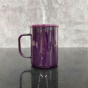 Mug en verre personnalisé avec logo, 17 oz, sublimation macaron, avec couvercle en PP coloré - Product Image 3