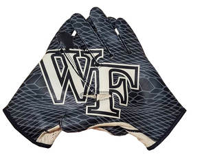 Gants de football américain en cuir synthétique personnalisés à carreaux équipe gants de football américain à paume collante de haute qualité unisexe - Product Image 1