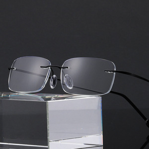 2024 nuovi occhiali da lettura Vintage taglio diamante metallo senza montatura <span class=keywords><strong>l</strong></span> Anti luce blu che blocca occhiali da lettura per gli uomini - Product Image 1