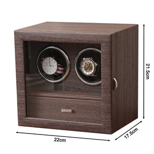 En stock, vente en gros, SAIKE SKW170-PU, support vertical double pour montres en bois, rangement de bijoux, remontoir de montres multifonctionnel, 2 montres - Product Image 6