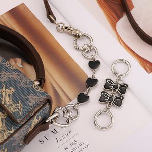 Anbys Silver Bag <b>Chain</b> Purse <b>Extender</b> <b>Chain</b> Purse Strap <b>Extender</b> Bag Charms Black Heart Bow - Product Image 3
