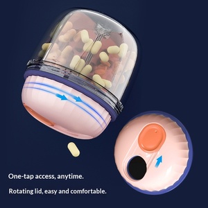 Boîte à médicaments portable HY-02 pour usage matinal/du <span class=keywords><strong>matin</strong></span>/du <span class=keywords><strong>soir</strong></span>, distributeur de pilules hebdomadaire avec joint rotatif <span class=keywords><strong>et</strong></span> conception anti-humidité - Product Image 2