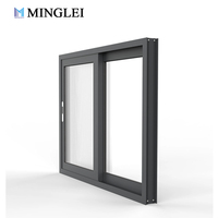Fenêtres coulissantes modernes en aluminium MINGLEI avec design à grilles, verre trempé teinté pour maisons