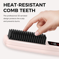 Brosse Lissante Céramique Portable en Gros, Brosse à Cheveux Ionique Chauffage Rapide Anti-Statique pour Coiffure Quotidienne à Domicile
