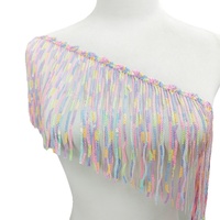 35 couleurs en stock, accessoires en dentelle à sequins brodés de 17 cm pour robe de danse latine, rideau, sac, décoration DIY
