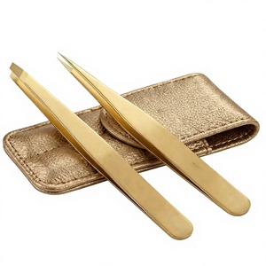Ensemble de pinces à épiler professionnelles pour sourcils, pinces à épiler biseautées et pointues, ultra-précision, en acier inoxydable allemand, pour les sourcils et les poils incarnés - Product Image 1