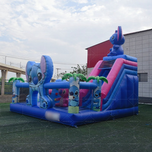 Stitch Inflatable lâu đài trở ngại chạy Inflatable Bouncer lâu đài - Product Image 1