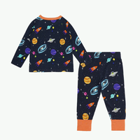 Vêtements pour bébé impression univers personnalisé pour nouveau-né pyjamas long hiver combinaison pyjamas pour bébé en bambou et coton biologique