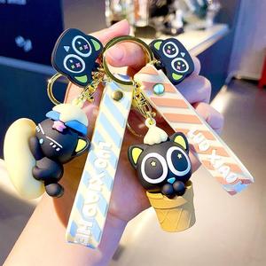 Llavero Luoxiaohei, accesorios para bolso de coche, lindas caricaturas 3D Patrick, cadenas, anillo de silicona PVC con correa para la muñeca, cadena - Product Image 2