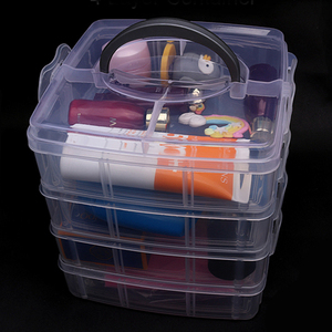 4 Layer High Quality Organizer Container Clear Wholesale Plastic Storage Box with Lid
