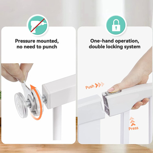 Barrière de sécurité pour bébé en fer extensible de 14 cm, durable pour les escaliers, les toilettes, les animaux domestiques, les enfants, en métal + ABS - Product Image 3