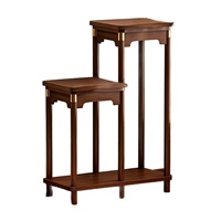 Support de pot de fleurs en bambou de style chinois exclusif pour le commerce extérieur, avec roulettes, stable et résistant, étagère de rangement pour salon