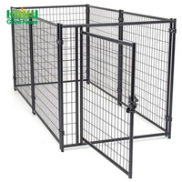 Chenil extérieur pliable à 6 panneaux en métal pour chiens, cadre galvanisé avec revêtement en poudre, construction en acier et fer à chaud, clôtures de sécurité