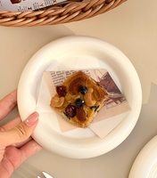 Sans BPA passe au micro-ondes 15 cm 20 cm grande et petite assiette de petit déjeuner de forme ronde en céramique assiette à gâteau assiette à dessert