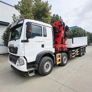 Heavy Duty HOWO NX 20 Ton Slidebed Recovery <b>Truck</b> 8x4 <b>Flatbed</b> Wrecker with Knuckle Boom Crane - Product Image 6