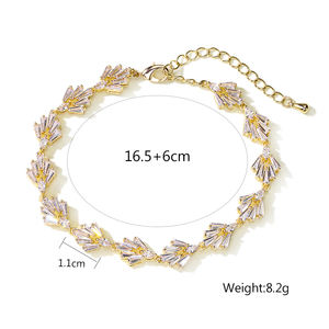 Bracelet RAKOL BP5036 2025, nouveau bracelet de haute qualité plaqué or 18 carats, bracelet tennis avec charme diamant, bracelet tennis pour femmes, zircone cubique - Product Image 5