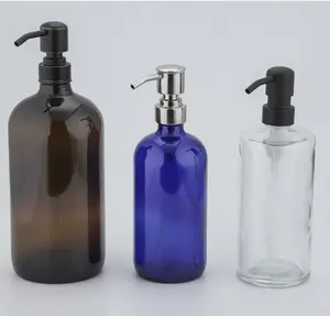 Soap Dispenser Bottle High Quality Factory Custom Stainless Steel Black Liquid Soap Pump Dispenser For 28mm Glass Bottle