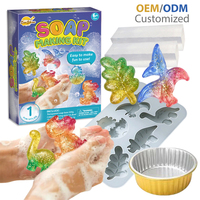 Kit de fabrication de savon DIY, moules en silicone d'animaux préhistoriques dinosaures, jouet éducatif STEM, artisanat pratique pour les enfants, ensemble cadeau pour fête