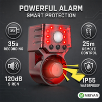 Système d'alarme de sécurité sans fil à énergie solaire MEIYAN, détecteur de mouvement, sirène, boîtier ABS portable, design étanche pour la maison, anti-cambriolage