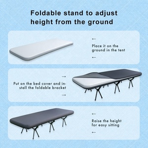 Lit pliant moderne portable d'extérieur imperméable à double couche avec <span class=keywords><strong>matelas</strong></span> Oxford <span class=keywords><strong>pour</strong></span> les voyages, le camping et l'utilisation au parc - Product Image 2