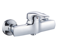 Robinet Mitigeur de Douche Mural en Alliage de Zinc, Monocommande, Poli, Eau Chaude et Froide pour Salle de Bain, Hôtel, Appartement