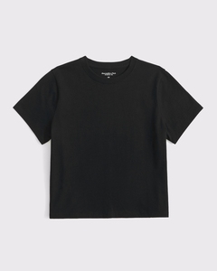 Camiseta Leduo Personalizada de Manga Corta, Algodón Grueso, Color Negro, Cuello Redondo, Corte Regular, Informal para Mujer - Product Image 3