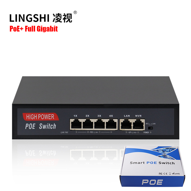 Factory Price Gigabit 4 Port POE Switch Industrial 4 Port Poe Switch Popular 1000mbps 2 Uplink Port 802.3AF/AT Vlan Support