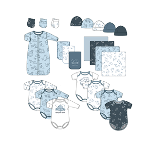Set De Ropa Para Bebé Recién Nacido De 23 Piezas, Caja De Regalo Personalizada De <span class=keywords><strong>Canastilla</strong></span> Con Estampado En Algodón Orgánico - Product Image 2