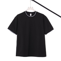 T-shirt unisexe tendance à col rond, manches courtes, coupe ample, respirant, anti-humidité, léger 220G, décontracté pour l'été
