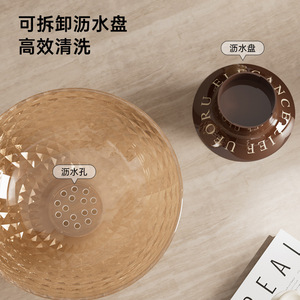 Fruit Plate <b>Round</b> Carved Glass With Stand For Fruits Vegetables Home <b>Table</b> Decoration - Product Image 5