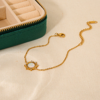 INS mode femmes réglable opale tournesol Bracelet 18K plaqué or bijoux en acier inoxydable