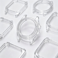 Boîtier de montre en saphir transparent avec revêtement anti-traces de doigts AF à dégradé extérieur, rectangulaire, carré, personnalisé en usine