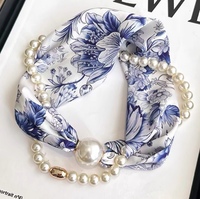 Nouveau chandail mince de perle d'acier inoxydable de couleur solide de conception coréenne collier à boucle magnétique à la mode d'écharpe pendentif de perle de diamant