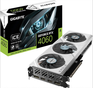 การ์ดจอ GeForce RTX 4060 OC ICE 8GB หน่วยความจำวิดีโอ สำหรับเดสก์ท็อป/แล็ปท็อป พร้อมพัดลมระบายความร้อนสีขาวใหม่ รองรับการ์ดจอ DP Output สำหรับใช้งานเวิร์กสเตชัน - Product Image 1